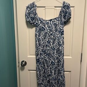 Beautiful Blue & White Midi Dress NWOT